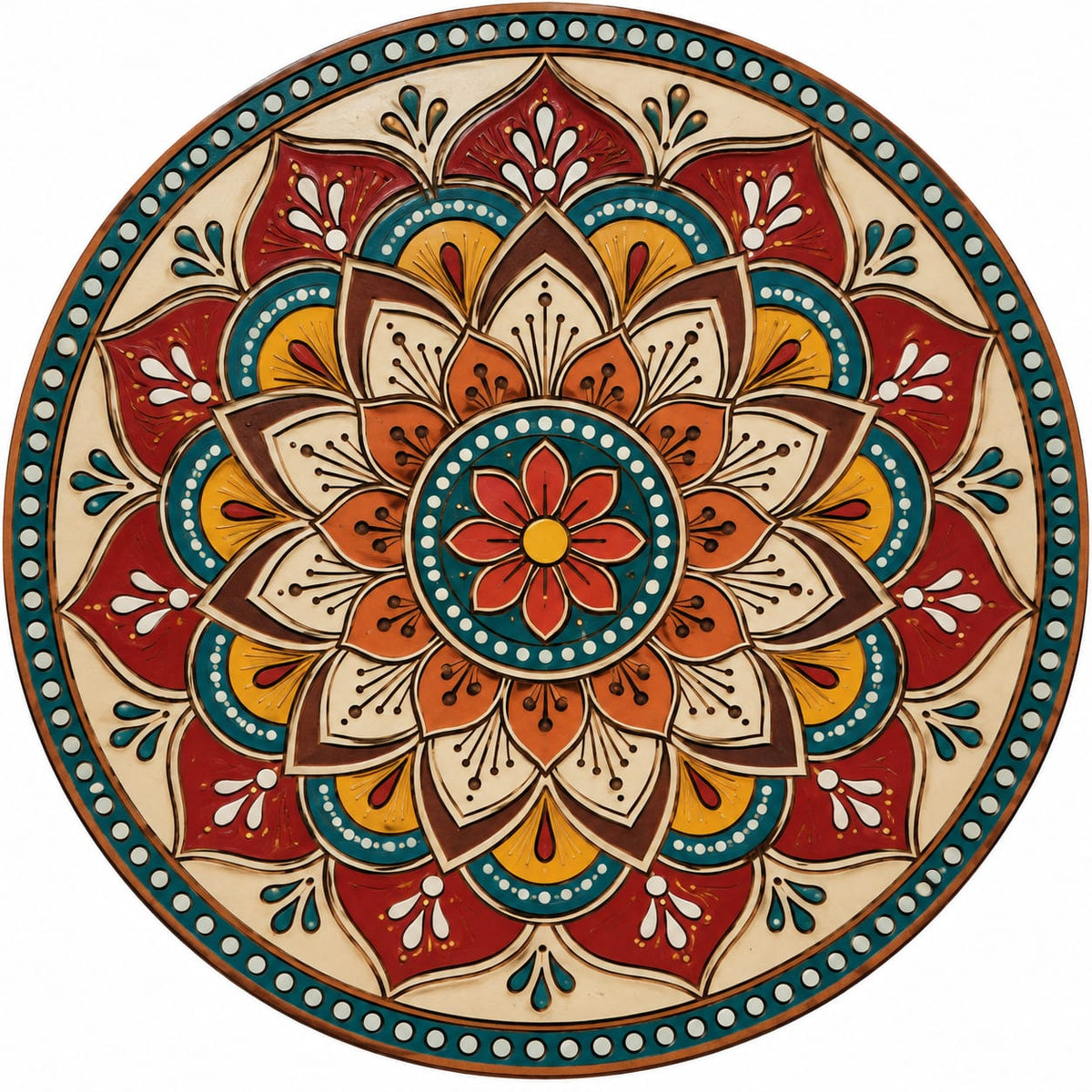 DIY MDF Art Kit – Lotus Mandala Pre-Marked Round MDF Board - DIY - Pre-Marked MDF