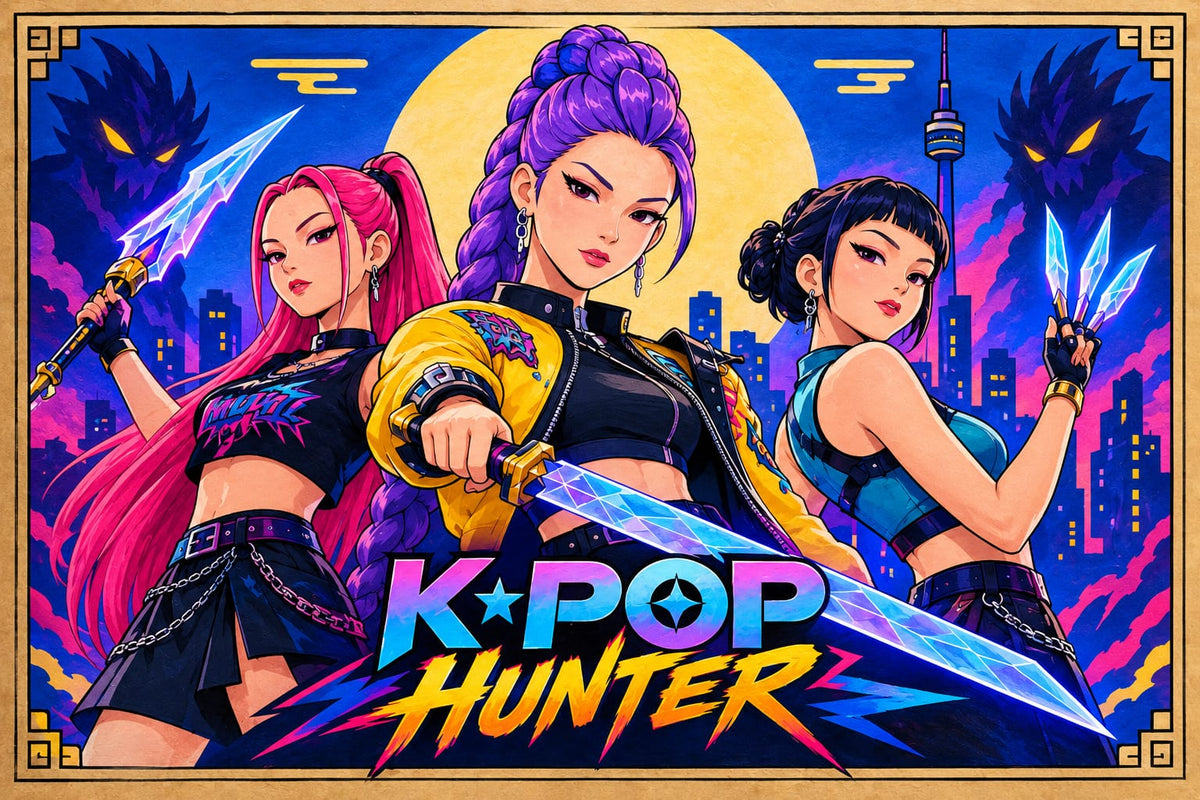 DIY MDF Art Kit – K-Pop Hunter Anime Pre-Marked Rectangular MDF Board with Acrylic Colors & Brushes