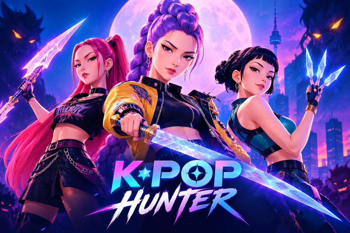DIY MDF Art Kit – K-Pop Hunter Anime Pre-Marked Rectangular MDF Board with Acrylic Colors & Brushes