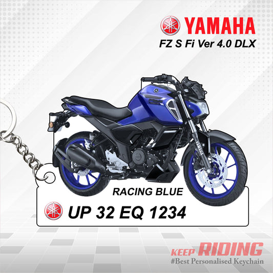 FZ-S Fi Ver 4.0 DLX - Personalized Yamaha Keychain  - Wood, Acrylic, Metal Printed