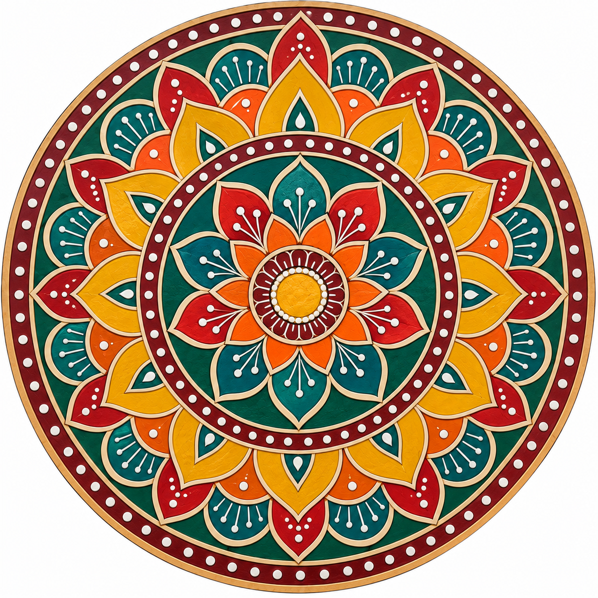 Rangoli Lotus Mandala Engraved MDF Wall Art - DIY - Pre-Marked MDF
