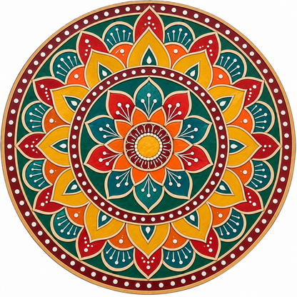 Rangoli Lotus Mandala Engraved MDF Wall Art - DIY - Pre-Marked MDF