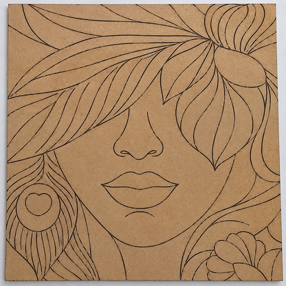 Village Woman Under Tree Pre-Marked MDF Art - DIY Painting Kit (Copy)