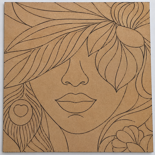 Village Woman Under Tree Pre-Marked MDF Art - DIY Painting Kit (Copy)