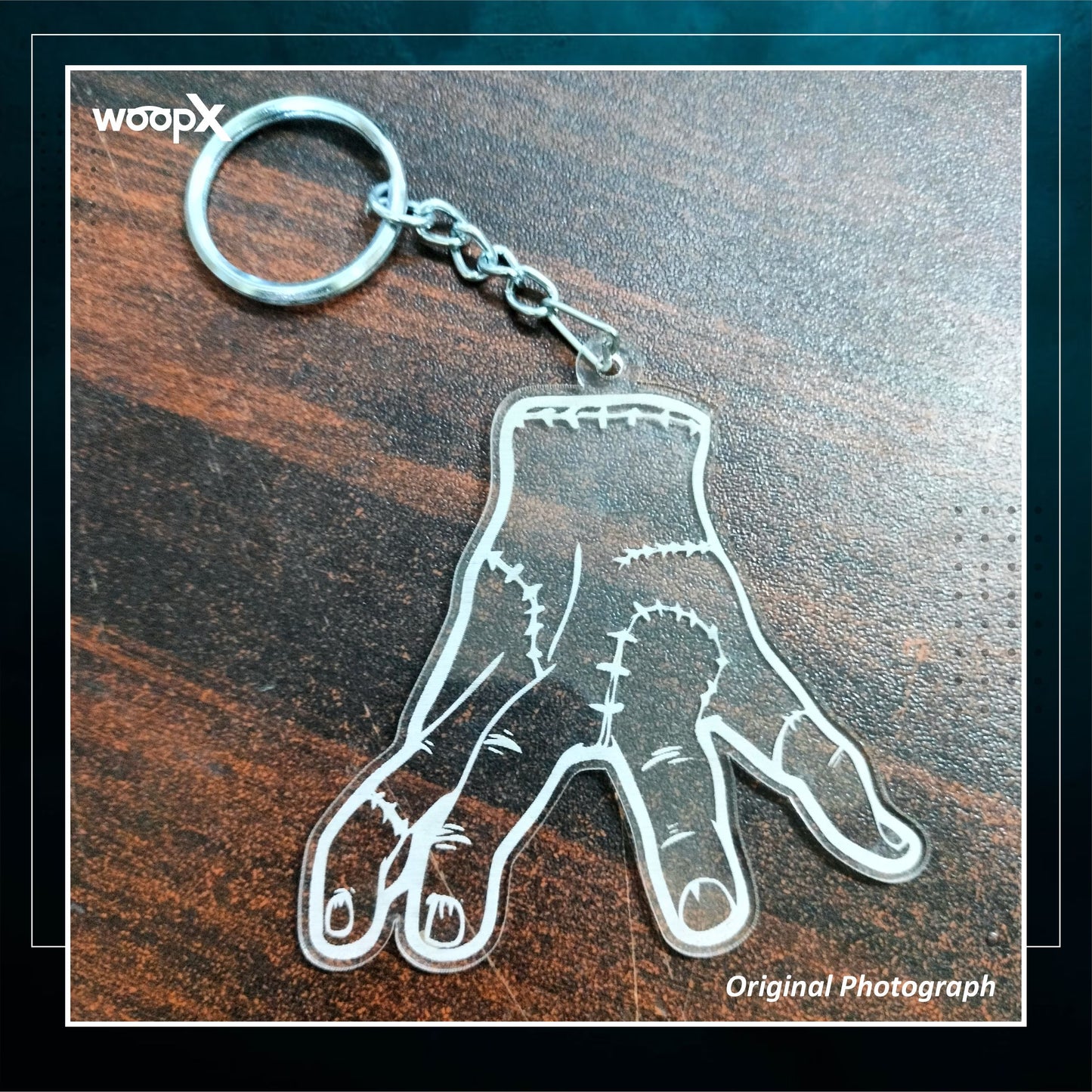 The Thing Transparent Acrylic Keychain - Wednesday Addams Edition - Personalised