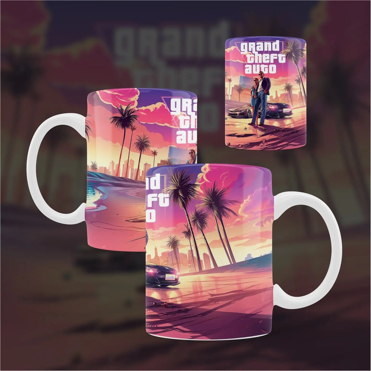 GTA 6 Adventure Set: Printed Mug & Keychain