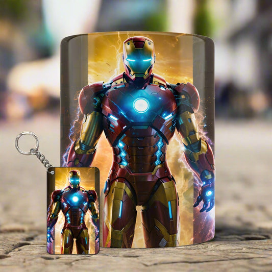 Unleashing The Power Of Iron Man Mug + Keychain Set - Marvel Collection