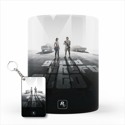 Jason and Lucia GTA 6 Mug + Keychain Set - Gaming Collection