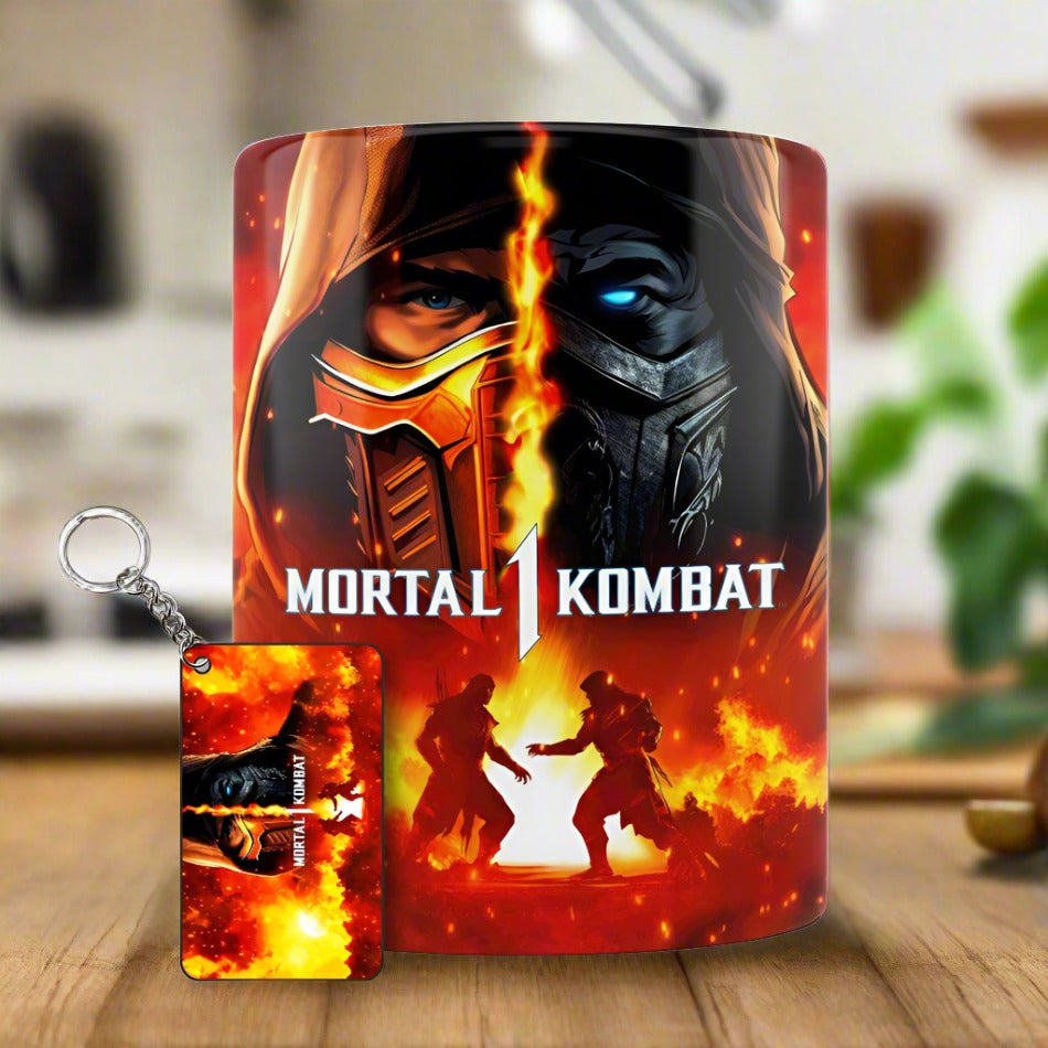 Mortal Kombat 2024 Mug + Keychain Set - Gaming Collection