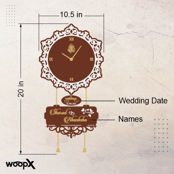 Personalized Wedding Wall Clock - Couple Name - Eternal Love Edition